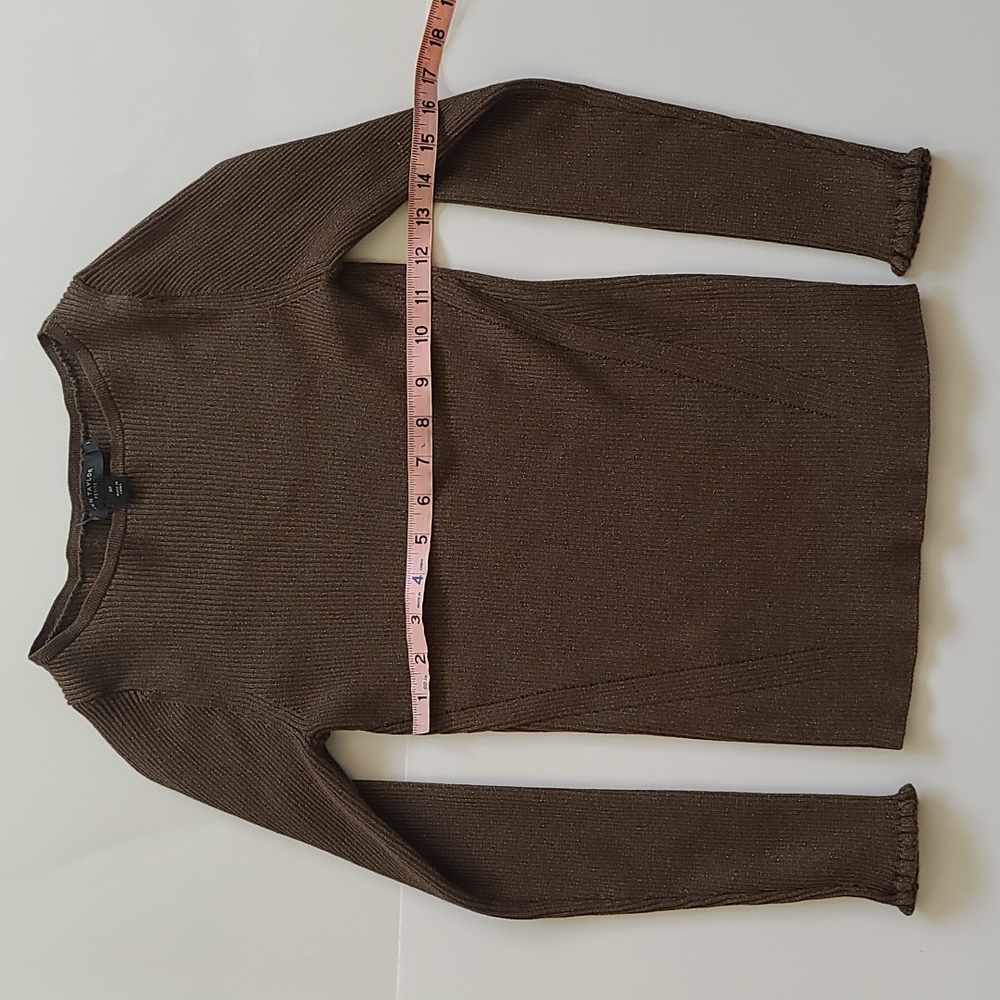Dark olive green sweater. Stretchy